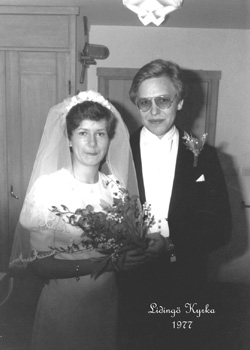 Lillian och Tommys bröllop 1977 i Lidingö Kyrka